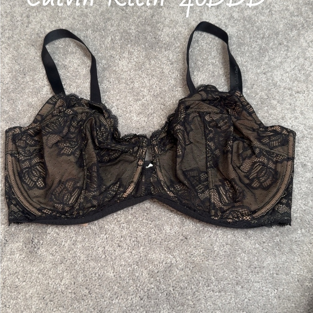 Calvin Klein Black and Tan Lace Bra